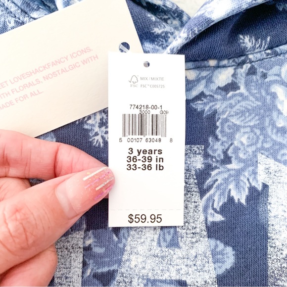 Loveshack Fancy x Gap Kids Floral Unisex Hoodie New - Picture 9 of 9